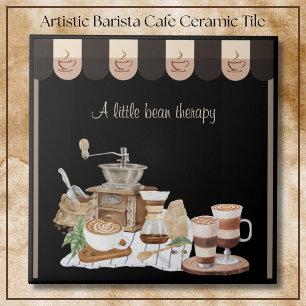 Carreau Enseigne de Café Barista de Versement Artistique R