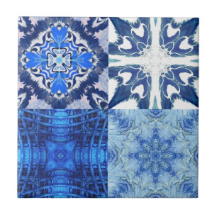 Carreau Ensemble combiné bleu marine blanc géométrique abs