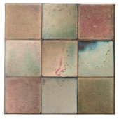 Carreau Ensemble de tons de terre marbrée en mosaïque de 9 (Devant)