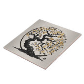 Carreau Enso Zen Cercle Sakura arbre - Golden Blossom (Côté)