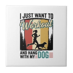 Carreau Entraînement avec mon chien Design de t-shirt vint