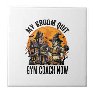 Carreau Entraîneur de Fitness Halloween Sorcière Citrouill