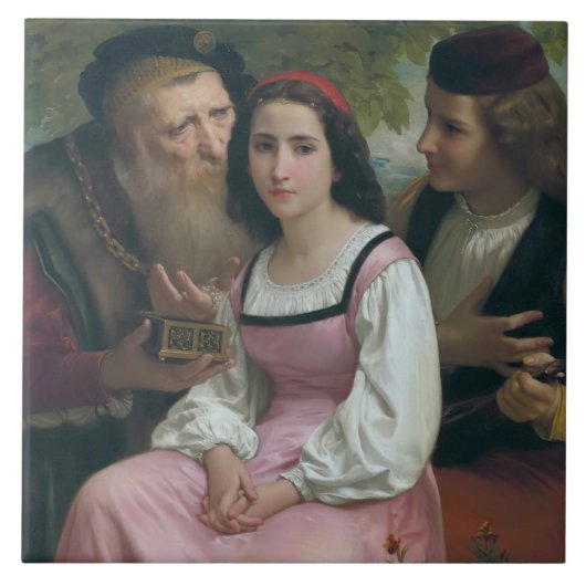 Carreau Entre richesse et amour (par Bouguereau) (Devant)