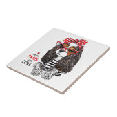 Carreau Épagneul cavalier du Roi Charles de Paris avec (Côté)