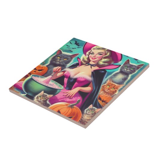 Carreau Épingle de sorcière d'Halloween (Côté)