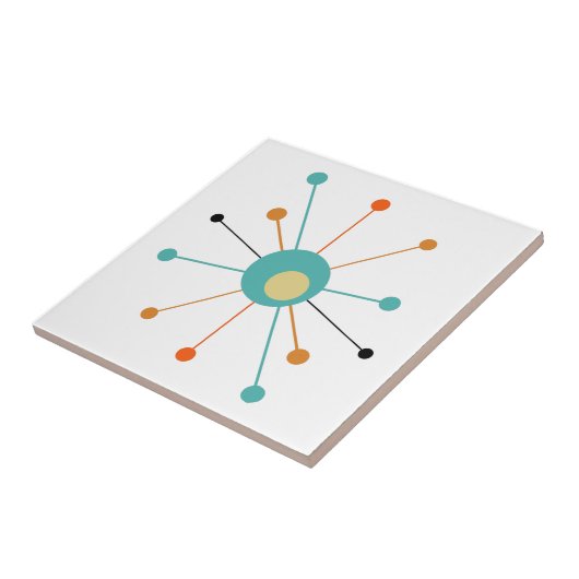 Carreau Époque atomique rétro Starburst milieu du siècle m (Côté)