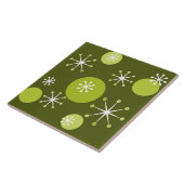 Carreau Époque atomique Starburts Olive Green (Côté)