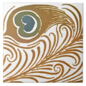 Carreau Époque victorienne Art Nouveau Peacock Motif (Devant)