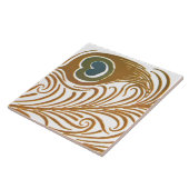 Carreau Époque victorienne Art Nouveau Peacock Motif (Côté)