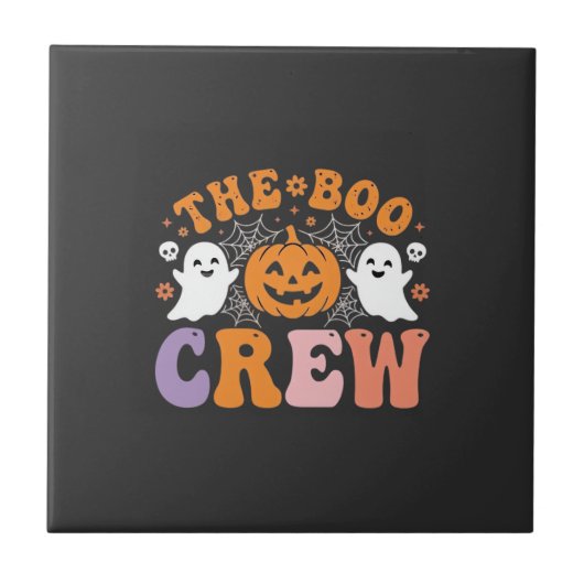 Carreau Équipe de fantômes de citrouille de Halloween Desi (Devant)