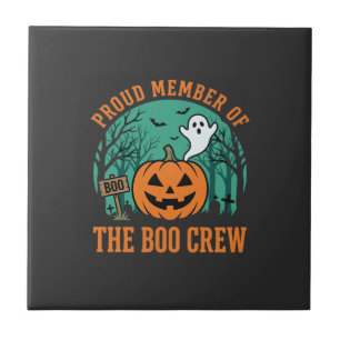 Carreau Équipe de fantômes de design de citrouille Hallowe