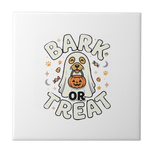 Carreau Équipe de friandises d'Halloween pour chiens (Devant)