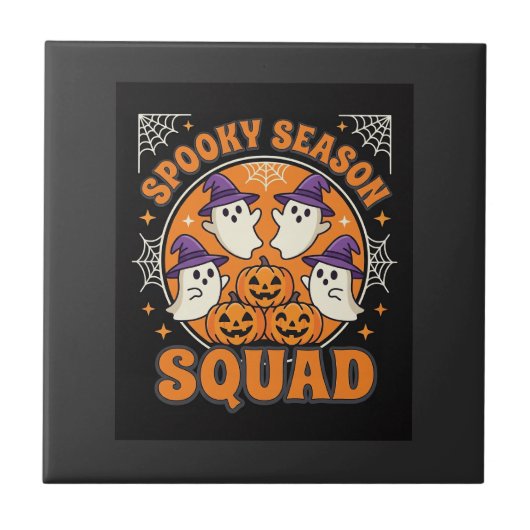 Carreau Équipe de la saison effrayante d'Halloween Design (Devant)