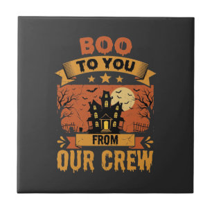 Carreau Équipe de maison hantée Halloween Boo To You Desig