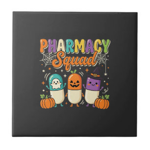 Carreau Équipe de pharmacie Halloween Ghost Pills Design_1