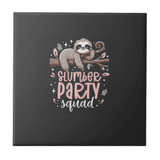 Carreau Équipe de soirée pyjama paresseux enfants filles T