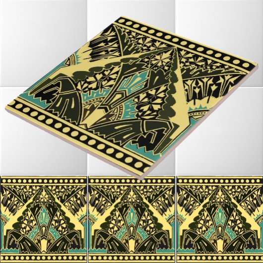 Carreau Ere victorienne 1870 Art Nouveau Frieze Motif