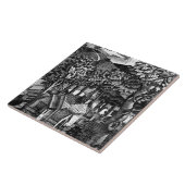 Carreau Eric Ravilious - Église sous une colline, (Côté)