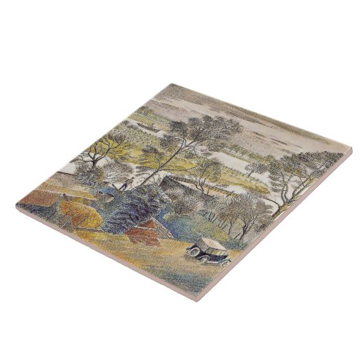 Carreau Eric Ravilit art, Tamise de rivière, Eyot de chisw (Côté)