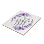 Carreau Esaïe 41:10 Crainte non violet Écriture florale (Côté)