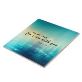 Carreau Esaïe 41:10 Ne crains pas Bible Verse Bleu Abstrai (Côté)