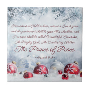 Carreau Ésaïe 9:6 Un enfant est né Noël