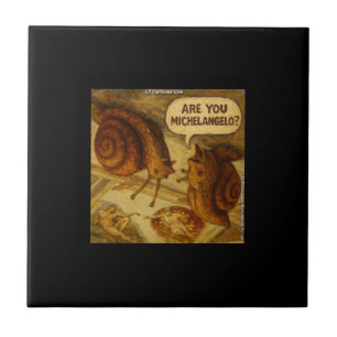 Carreau Escargot Curieux & Parodie de Michel-Ange Dessin A