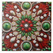 Carreau Espagne Noël Star Peinture à la main Terracotta no (Devant)