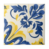 Carreau Espagnol Azulejo Moderne Elégant Bleu Jaune (Devant)