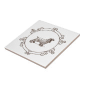 Carreau Espagnol cocker vintage encadré (Côté)