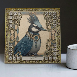 Carreau Esprit d'Animal de Geai Bleu Enchanté Personnalisa