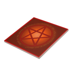 Carreau Esprit d'autel de pentagramme du feu