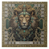 Carreau Esprit personnalisé Lion Bijoux tribaux (Devant)