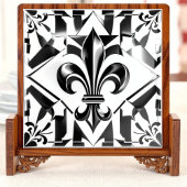 Carreau Essence de fleur noir et blanc