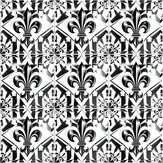 Carreau Essence de fleur noir et blanc