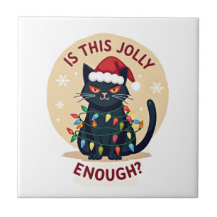 Carreau Est-ce que c'est assez drôle Joyeux Chat Noir Noël