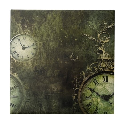 Carreau Esthétique antique horlogère vert émeraude (Devant)