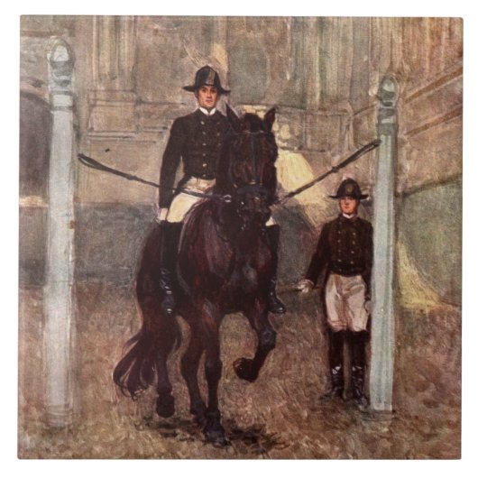 Carreau Étalon Piaffe de Lipizzan de baie (Devant)