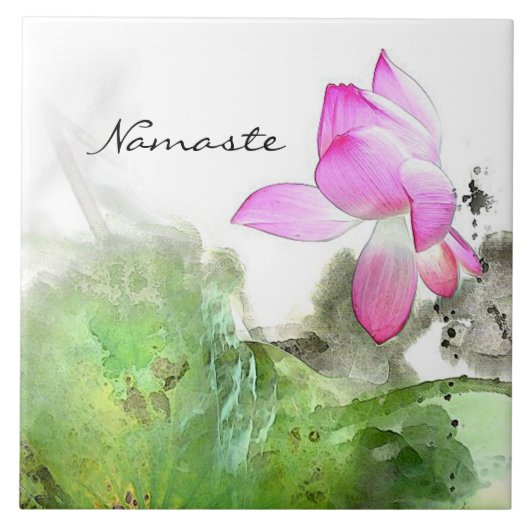 Carreau ÉTANG LOTUS l art de peinture de brosse de Chinois (Devant)