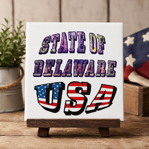 Carreau État du Delaware Image et Texte du Drapeau des Éta