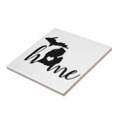 Carreau État du Michigan Silhouette noire "Accueil" (Côté)