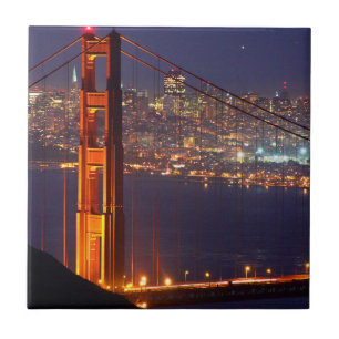 Carreau États-Unis, Californie. Golden Gate Bridge la nuit