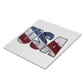 Carreau États-Unis en rouge blanc et bleu drapeau patrioti (Côté)