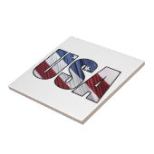 Carreau États-Unis en rouge blanc et bleu drapeau patrioti (Côté)