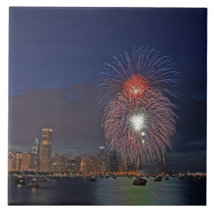 Carreau États-Unis, Illinois, Chicago, feux d'artifice du