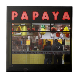 Carreau États-Unis, New York. Gray's Papaya : fenêtre