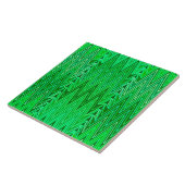 Carreau Ethnic Chevron Damask, Emerald et Lime Green (Côté)