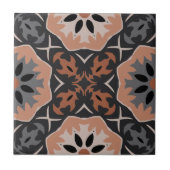 Carreau Ethnic Tribal Boho Lumineux Gris Et Café (Devant)