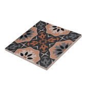 Carreau Ethnic Tribal Boho Lumineux Gris Et Café (Côté)