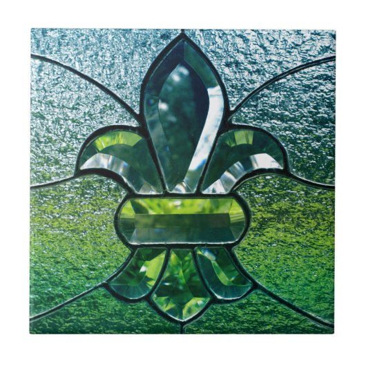 Carreau Étincelle de vert de Fleur De Lis Flor la (Devant)